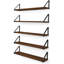 Ensemble de 5 tablettes flottantes en bois noyer de 24 po pour la chambre à coucher et la maison