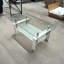Table basse de salon en verre trempé transparent, 2 couches