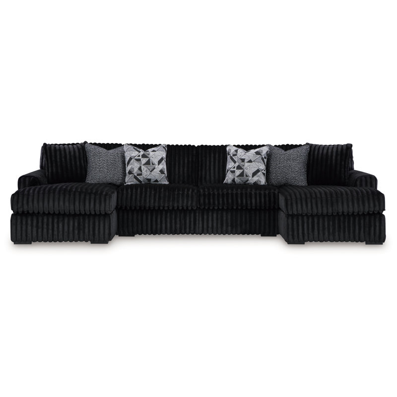 Midnight-Madness Onyx 3-Piece Sectional with Chaise