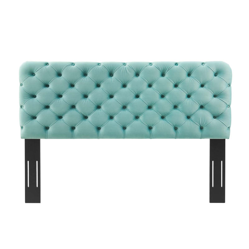 Lizzy Tufted Performance Velvet Headboard, Mint, Twin