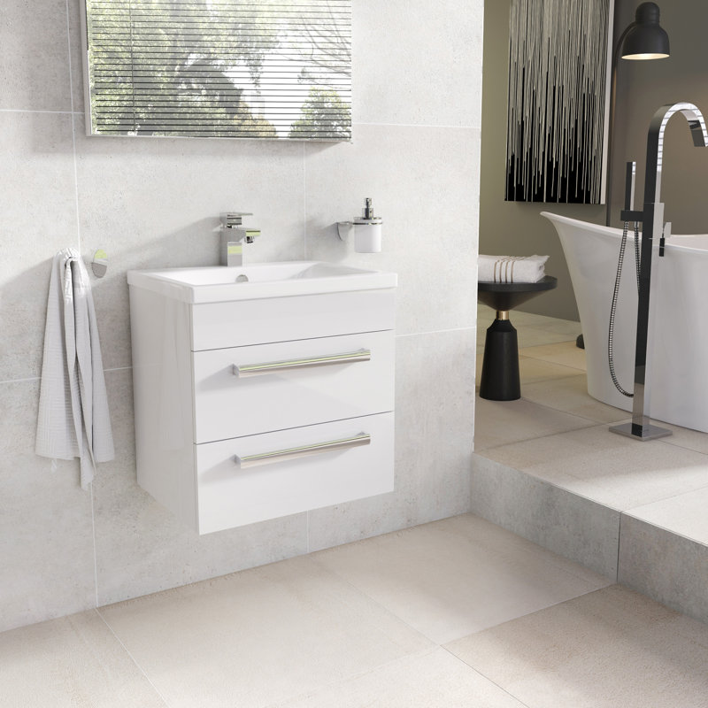 Whitfield 515 mm Single Vanity with Integrated Ceramic Basin, White