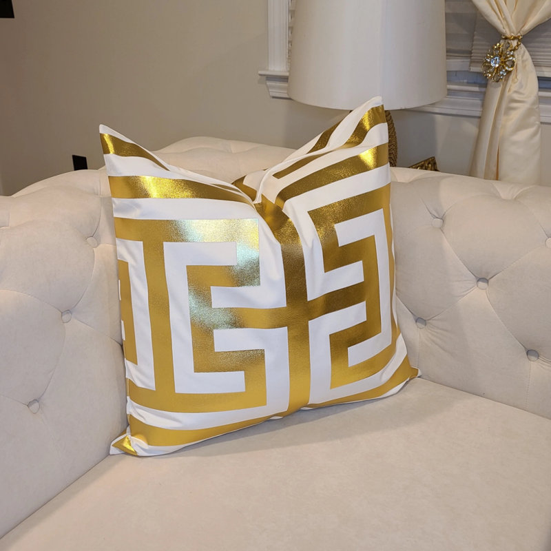 Housse de coussin Mazed 22 par 22 pouces, Or