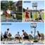 Panier de basketball portatif extérieur, hauteur réglable de 7,5 à 10 pi, panneau incassable de 44 po, base remplissable, 2 roues pour la cour intérieure