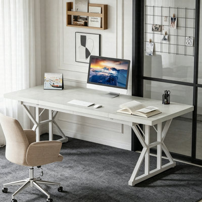 70.86" Executive Desk, Industrial Style Computer Desk For Home Office