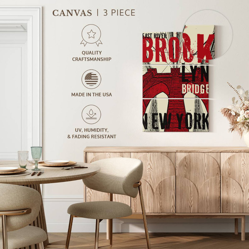 Pont rouge de Niclyn, grunge rouge, Brooklyn, H 74 po x l 48 po
