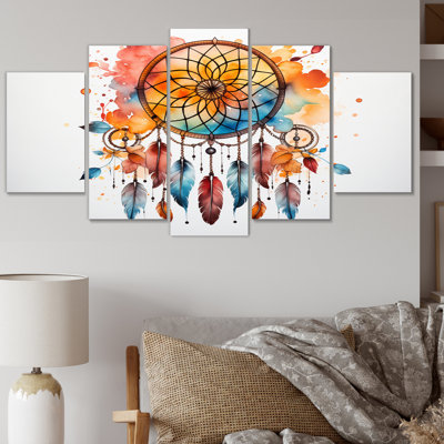 Ensemble de décorations murales en métal coloré Dreamcatcher Minimalist Harmony