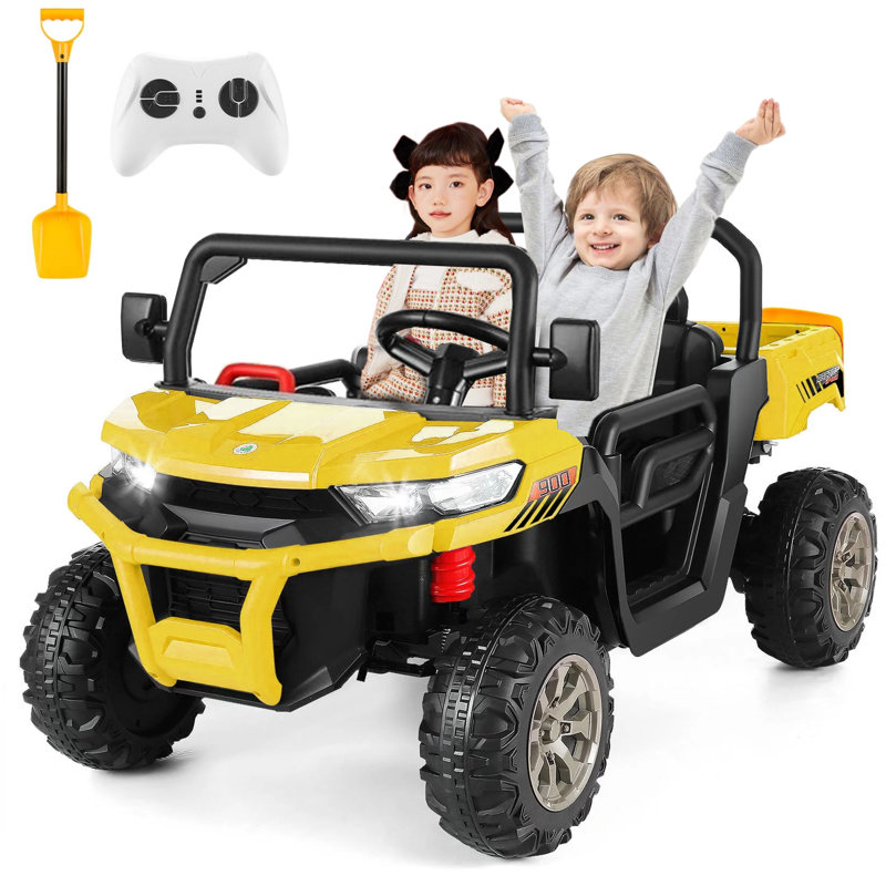 Pink 24V Kids Ride-On Truck with Remote Control and Electric Dump Bed