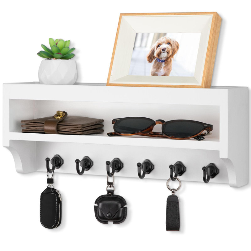 Wall 6 - Hook Coat Rack, White