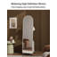 Miroir pleine grandeur moderne de style crème moderne - intégré avec portemanteau et panier de rangement