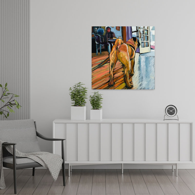 «A Pug’S View», art contemporain pour chien, H 24 po x l 24 po