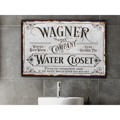 Bathroom Sign Family Name Personalized On Metal