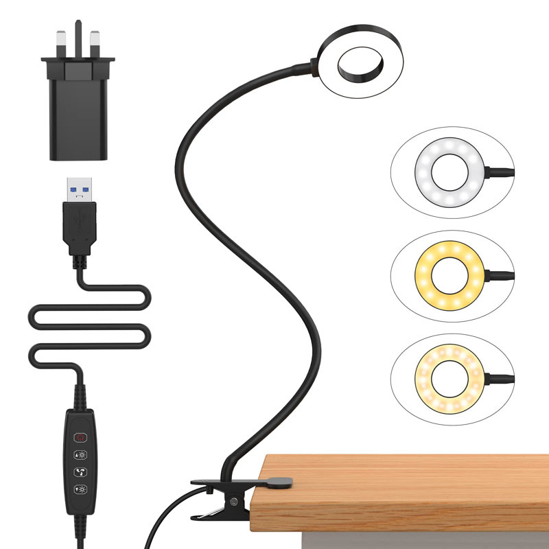 Bosmat Metal Clip On Lamp, Black
