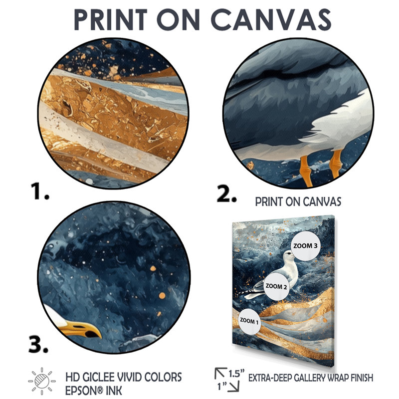 Myzejen - animaux, art mural sur toile, H 32 po x l 16 po, Reproduction encadrée d'une seule photo, Argent argent