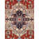 Serapi Hand-Knotted Wool Oriental Area Rug in Red/Navy/Cream