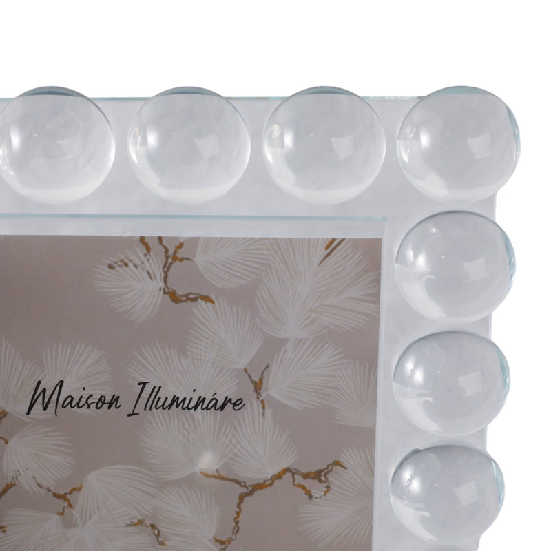 Cadre en cristal avec bordure sphérique glamour, 5 po x 7 po