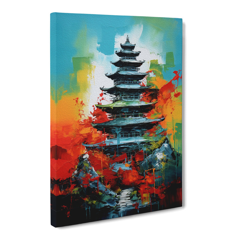 Pagoda Abstract - Wrapped Canvas, 60cm H x 40cm W x 3cm D