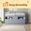 Lit mezzanine simple avec 4 tiroirs, sous l'armoire et les tablettes-2046614616