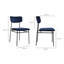 Chaise d'appoint à dossier ouvert en velours bleu et noir