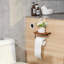 Porte-papier hygiénique en bois avec tablette de rangement, rouleau de papier hygiénique mural avec adhésif et fixation à vis pour téléphone, bougie, lingettes et pot à fleurs