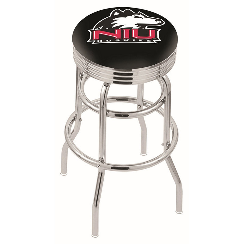 Tabouret de bar Logo Series, Tabouret de comptoir (siège d'une hauteur de 25 p, Double anneau chromé
