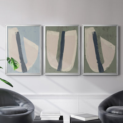 " Paper Slice II " 3 - Pieces Painting Print