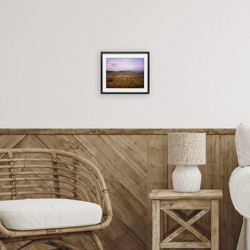 «Morning Light», impression encadrée sous verre et roches, design par Jim Becia, H 13 po x l 16 po, Cadre noir minuit