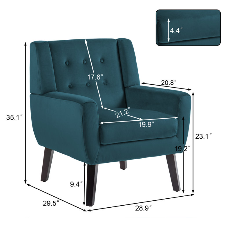 Fauteuil Jaqueze, Velours bleu