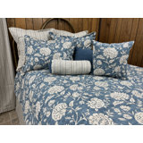 Brisia blue denim floral daybed comforter set