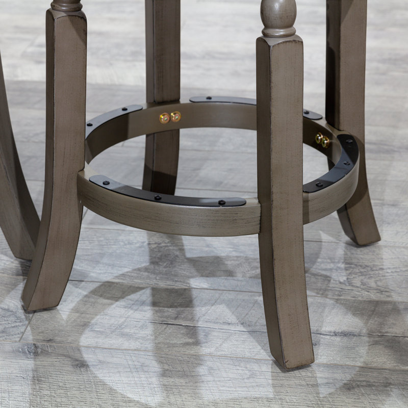 Tabouret Ramona, Tabouret de bar (siège d'une hauteur de 30 po), Noir, Gris