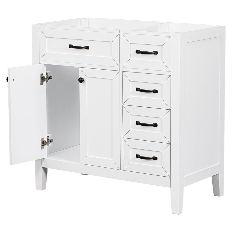 Base de meuble-lavabo simple 35,5 po seulement, Blanc