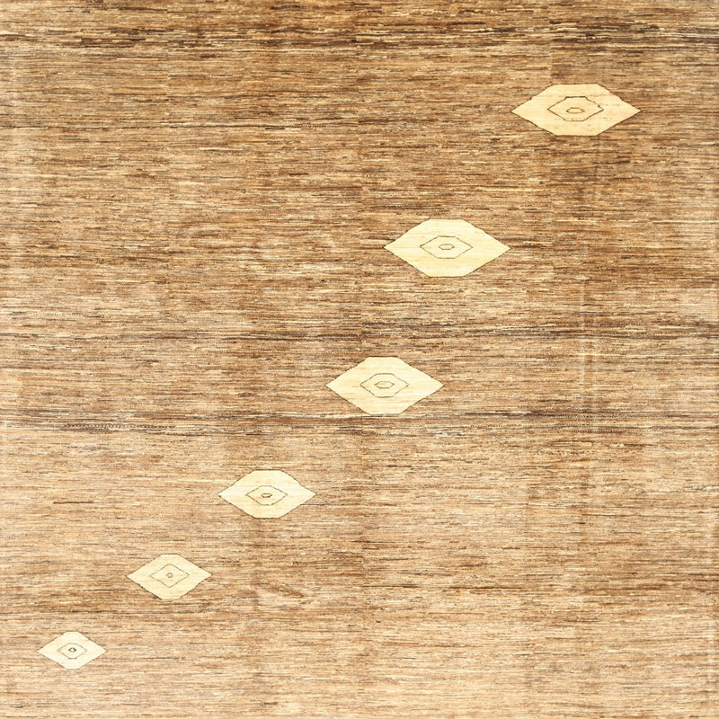 Tapis brun contemporain, Carré 5 pi