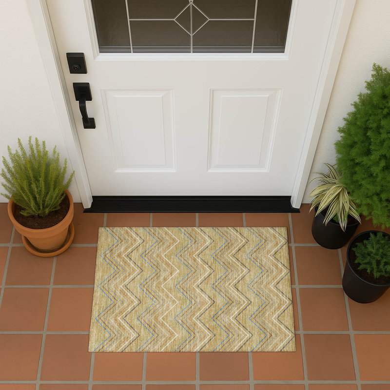 Machine Washable Indoor/Outdoor Chantille ACN2392 Stripes Rug, Rectangle 1'8" x 2'6"