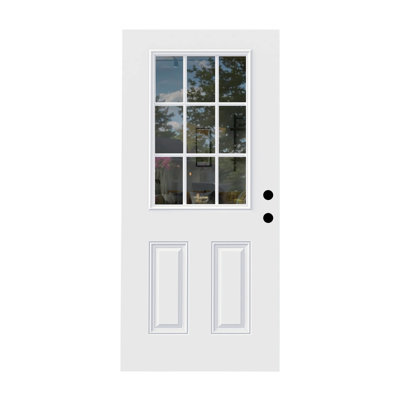 32 in. x 80 in. Clear Glass Fiberglass Exterior Door Slab
