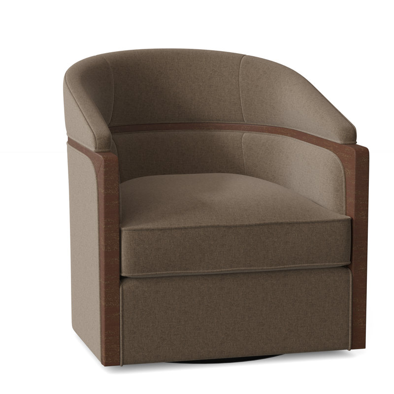 Forester Upholstered Swivel Barrel Chair, Montego Bay, Bark (8789 06)