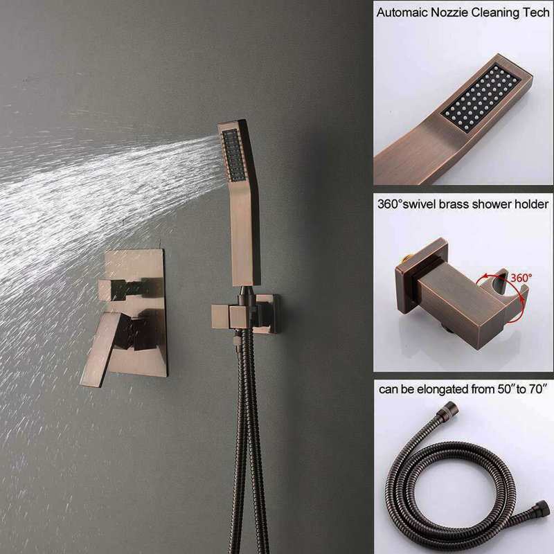 Rivera Oil Rubbed Bronze LED Shower Set – Wall Mount Luxury Rainfall System