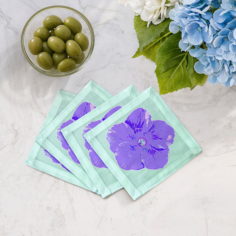Serviettes de table en satin de coton Hibiscus, Déviation