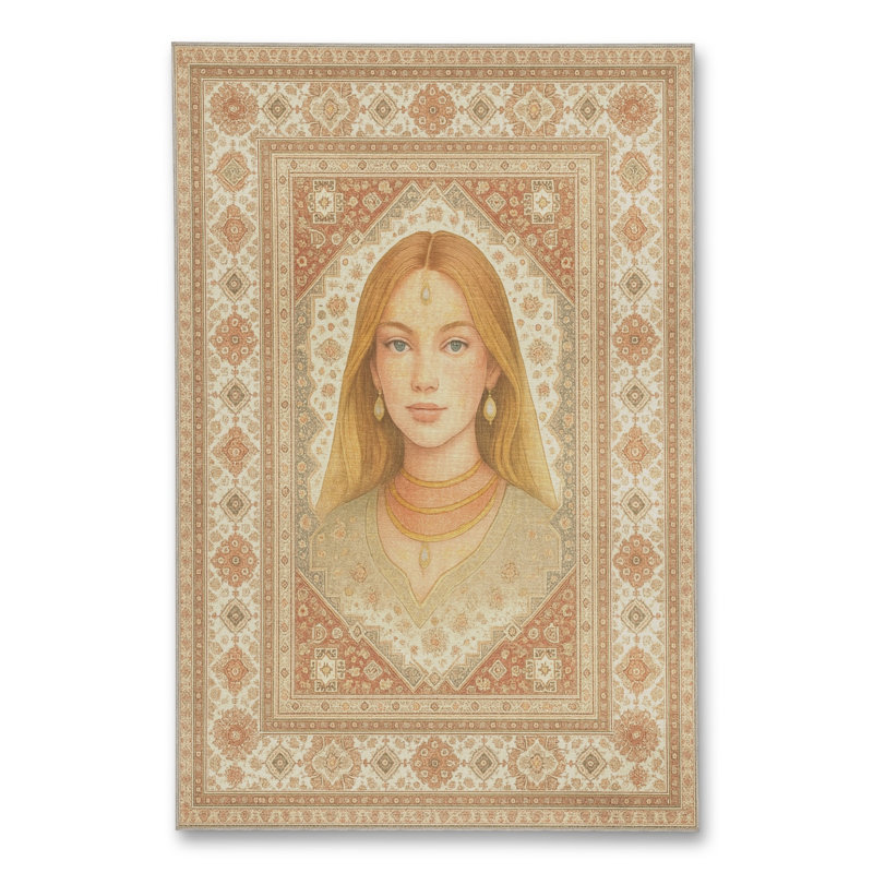 Tapis beige tissé traditionnel Mosso, 2' x 2'11"