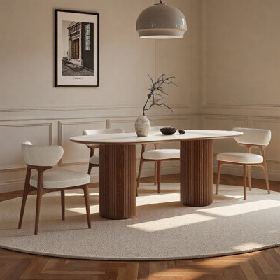Cream-Style Oval Retro Rock Table