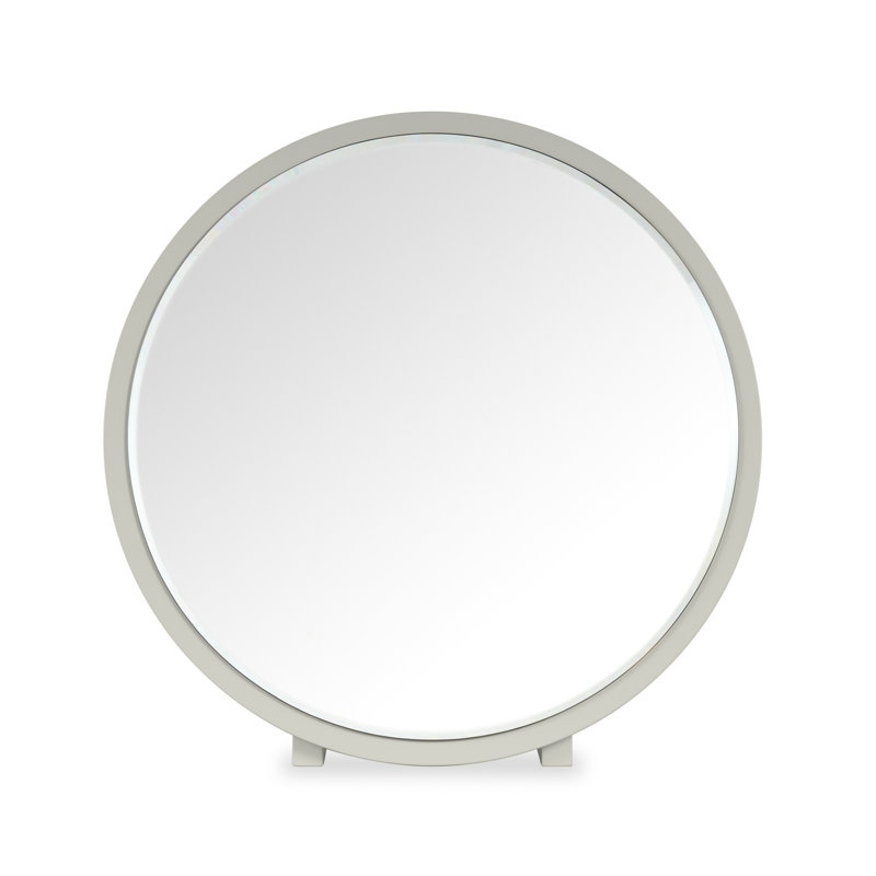 Solid Wood Round Floor Mirror