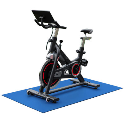 Rubber-Cal "TFS-121 Exercise Bike Mats" - 5mm x 4ft x 4ft - Blue