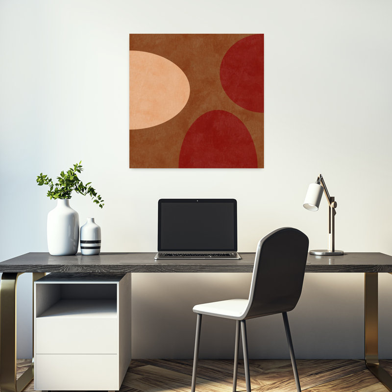 Art contemporain contemporain, paysage géométrique abstrait, H 18 po x l 18 po