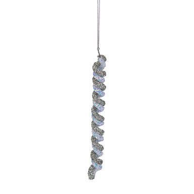 Ornement de Noël 7 po gris et bleu