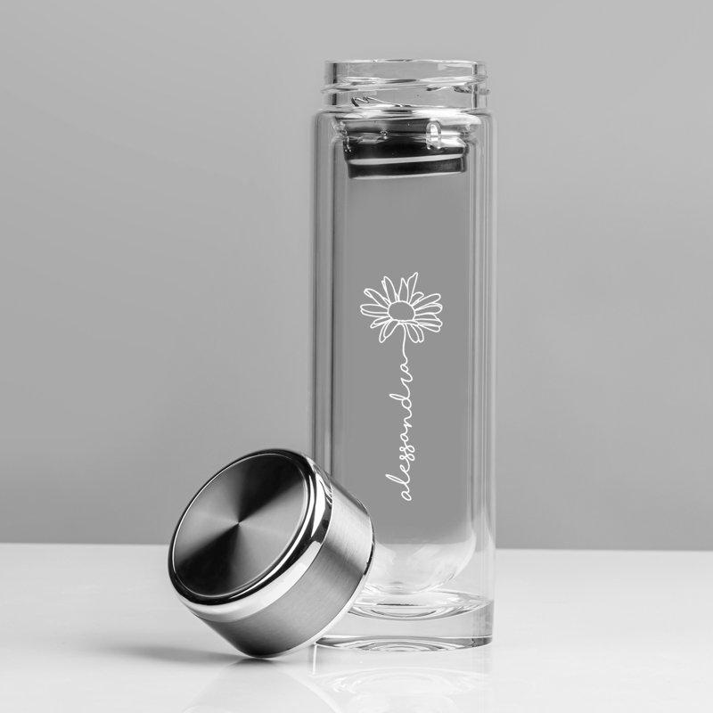 Zarify 350ml Glass Water Bottle, Yes