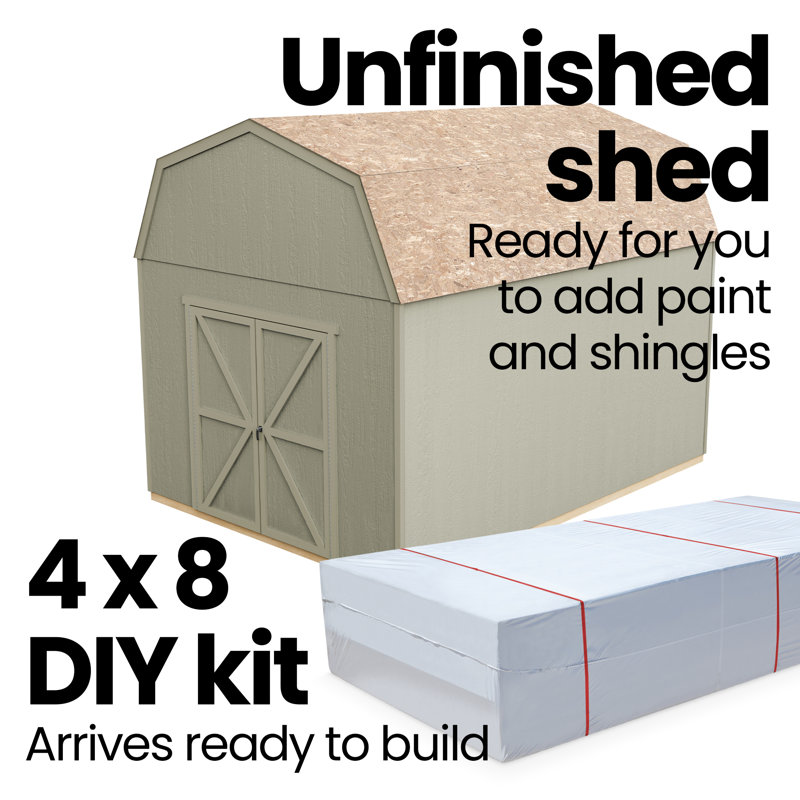 Braymore 10' x 12' Brown Wooden Storage Shed Kit with Shelving