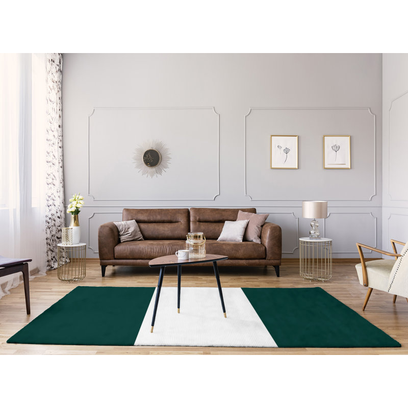 Tapis vert / blanc Oakland, Rectangle 8 pi x 10 pi