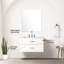 Meuble-lavabo blanc avec comptoir en quartz, traitement de purification inclus du miroir et du robinet - l 30 po x 22 30 po, quartz, procédé de précision-1088018954