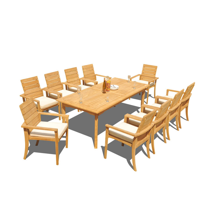 Algrave 10 - Person Teak Wood Patio Dining Set with