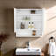Armoire à pharmacie à double porte avec portes en miroir et tablettes intérieures