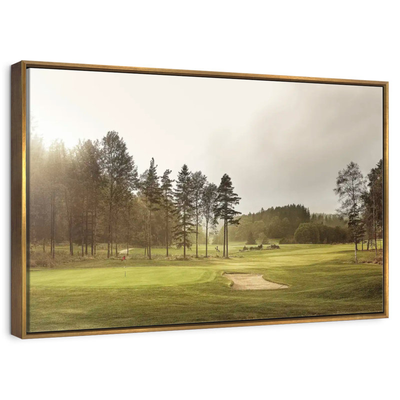 Arbres de terrain de golf, 46 po x 31 po, Cadre flottant doré