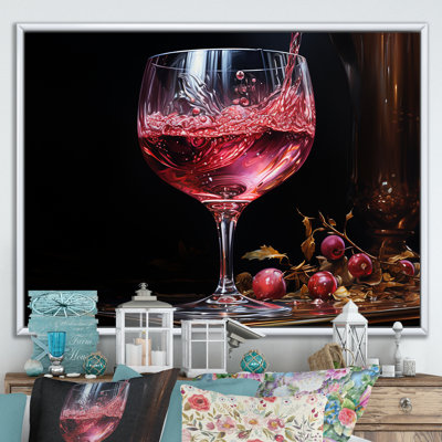 Vin rouge rubis radiant avec lueur réfléchissante - art mural vin